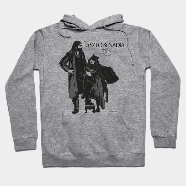 LASZLO AND NADJA PENCIL BATS BLACK WHITE Hoodie by LALABATIK